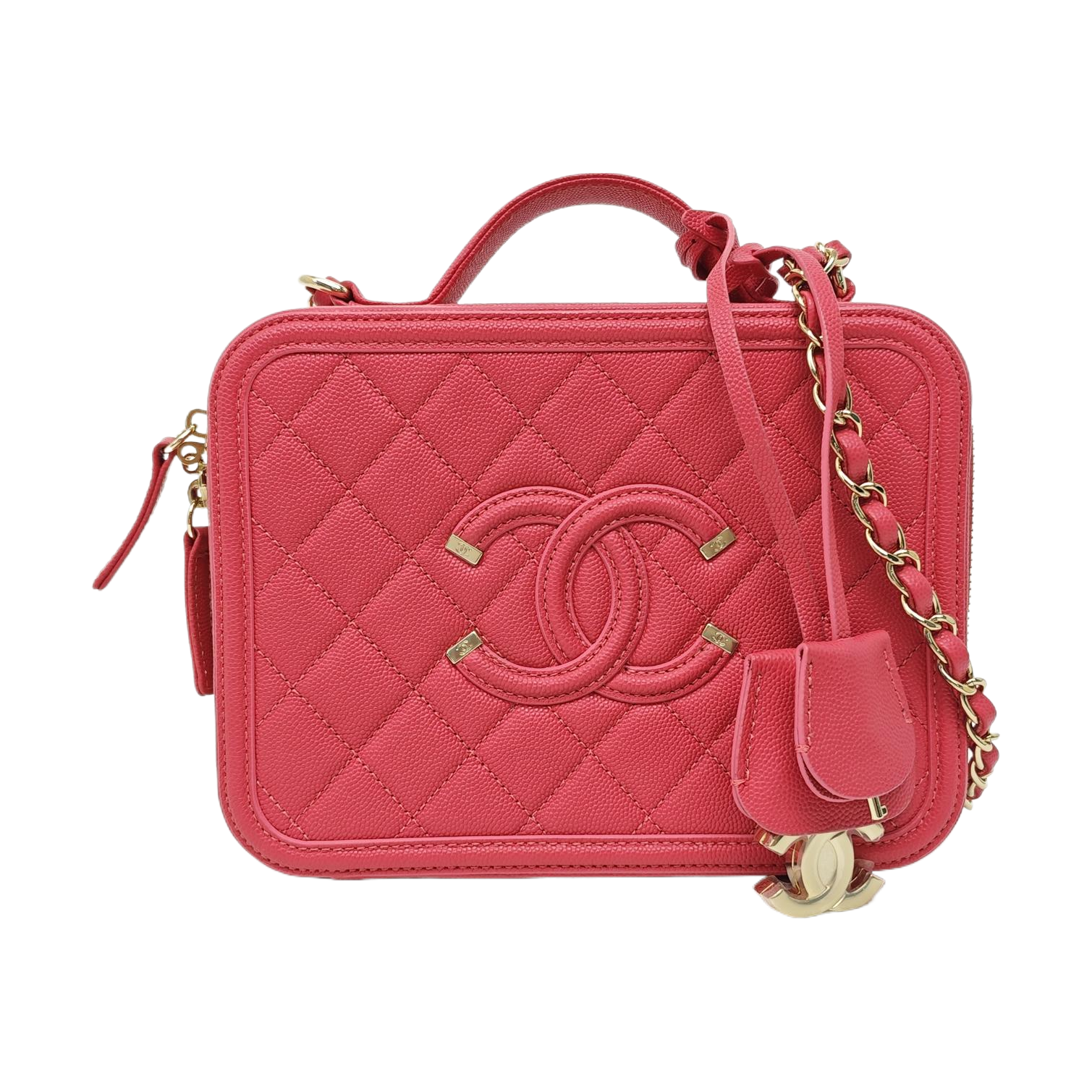 FILIGREE Medium Quilted Grained Calfskin Red
