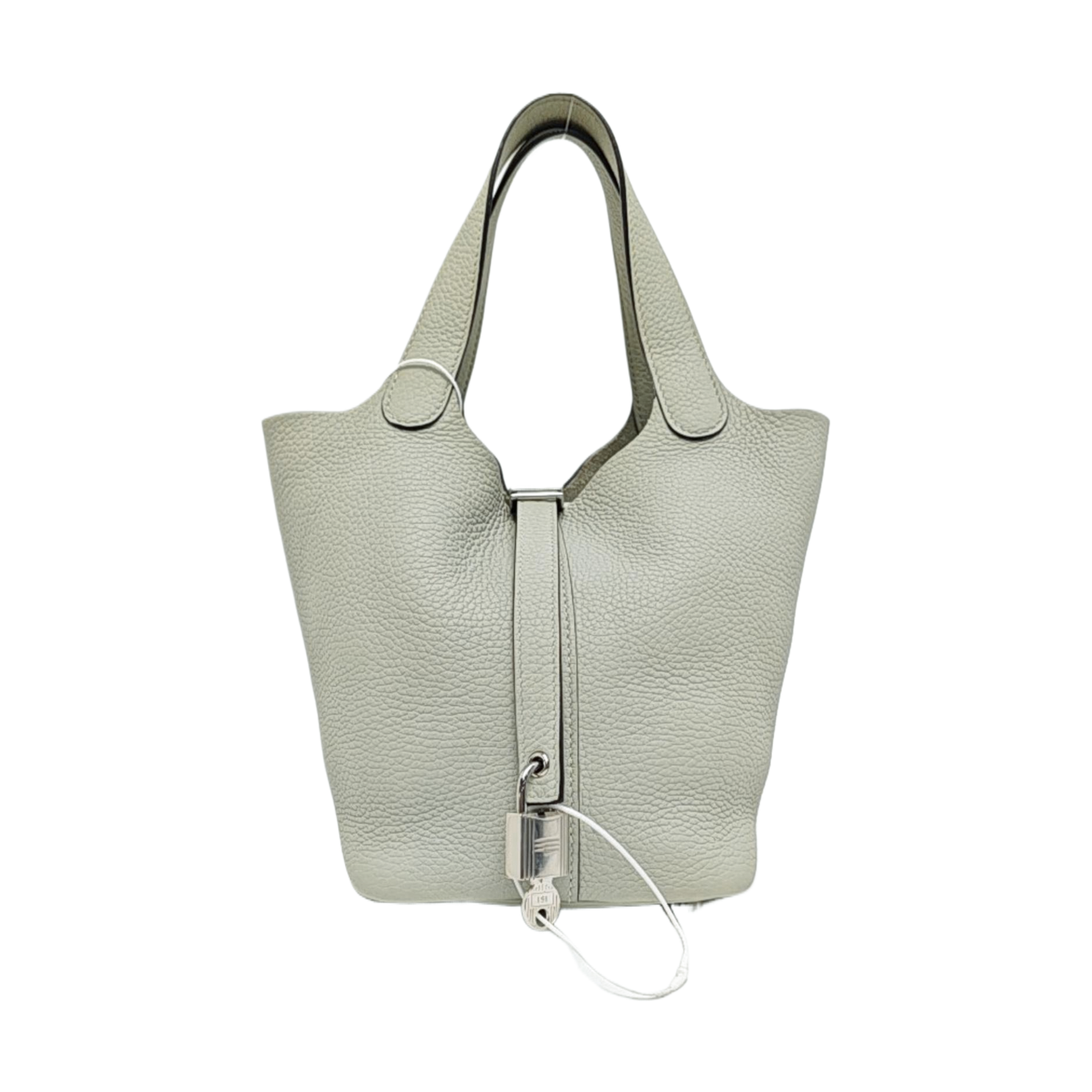 Authenticated pre-owned  Picotin Lock 18 Clemence Green - Bucket Bag at Looply