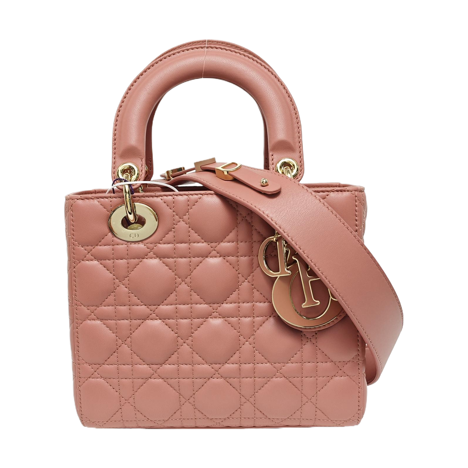 Lady Dior Small Cannage Lambskin Beige