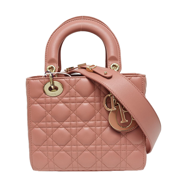 Lady Dior Small Cannage Lambskin Beige