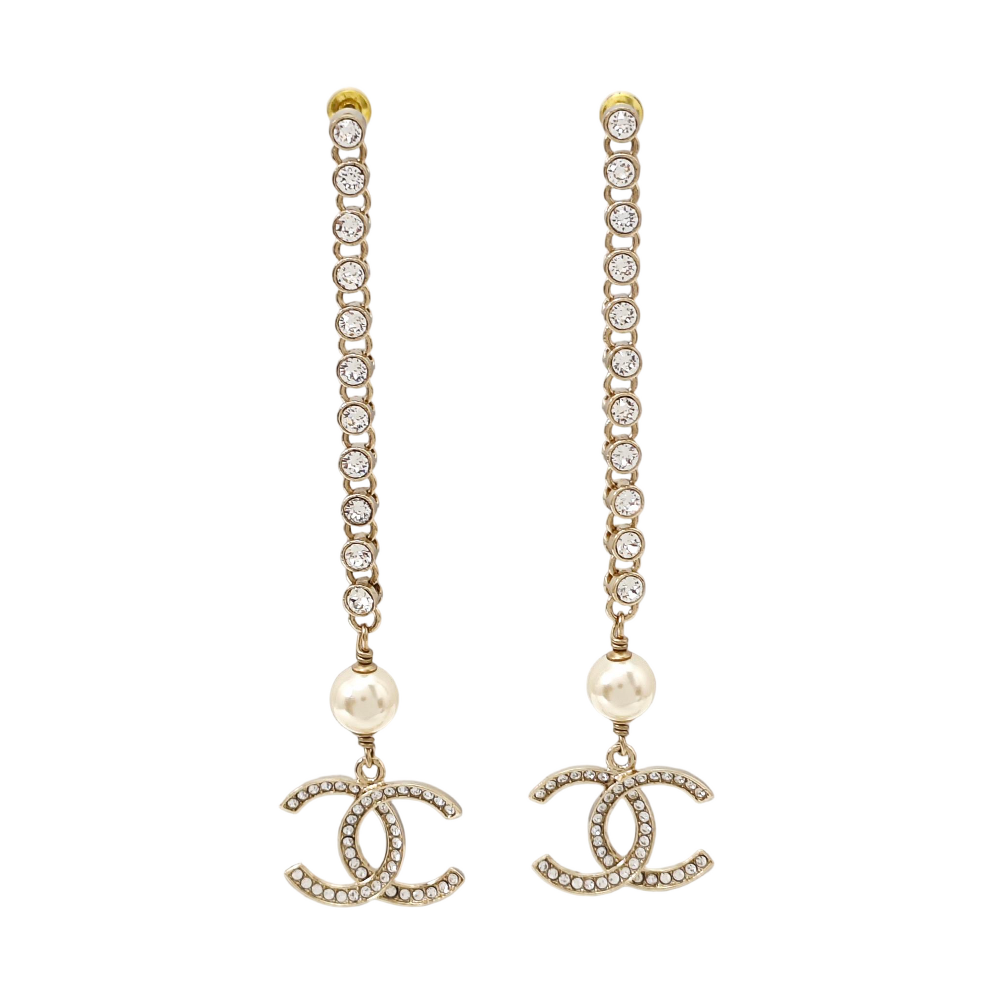 CC Logo Gold Plated Stud Earrings
