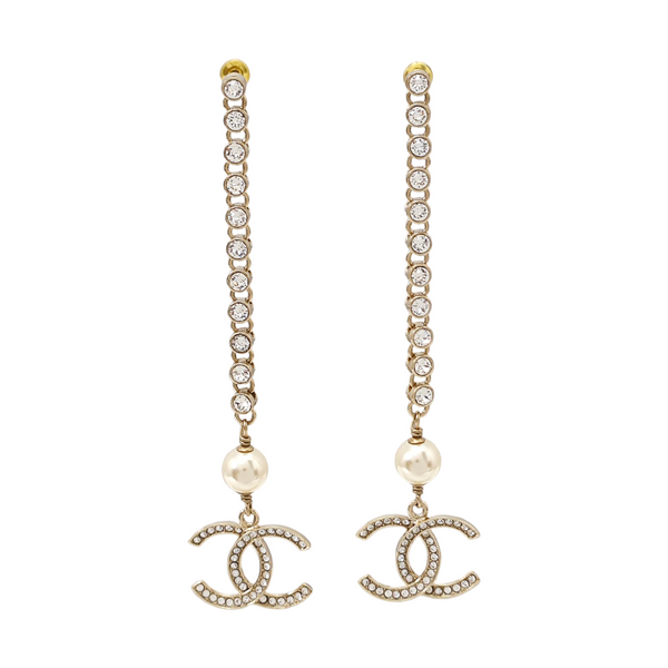 CC Logo Gold Plated Stud Earrings