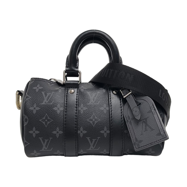 KEEPALL 25 Monogram Coated Canvas Black
