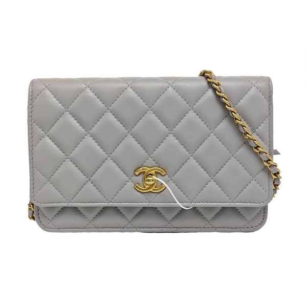 WOC Quilted Lambskin Gray