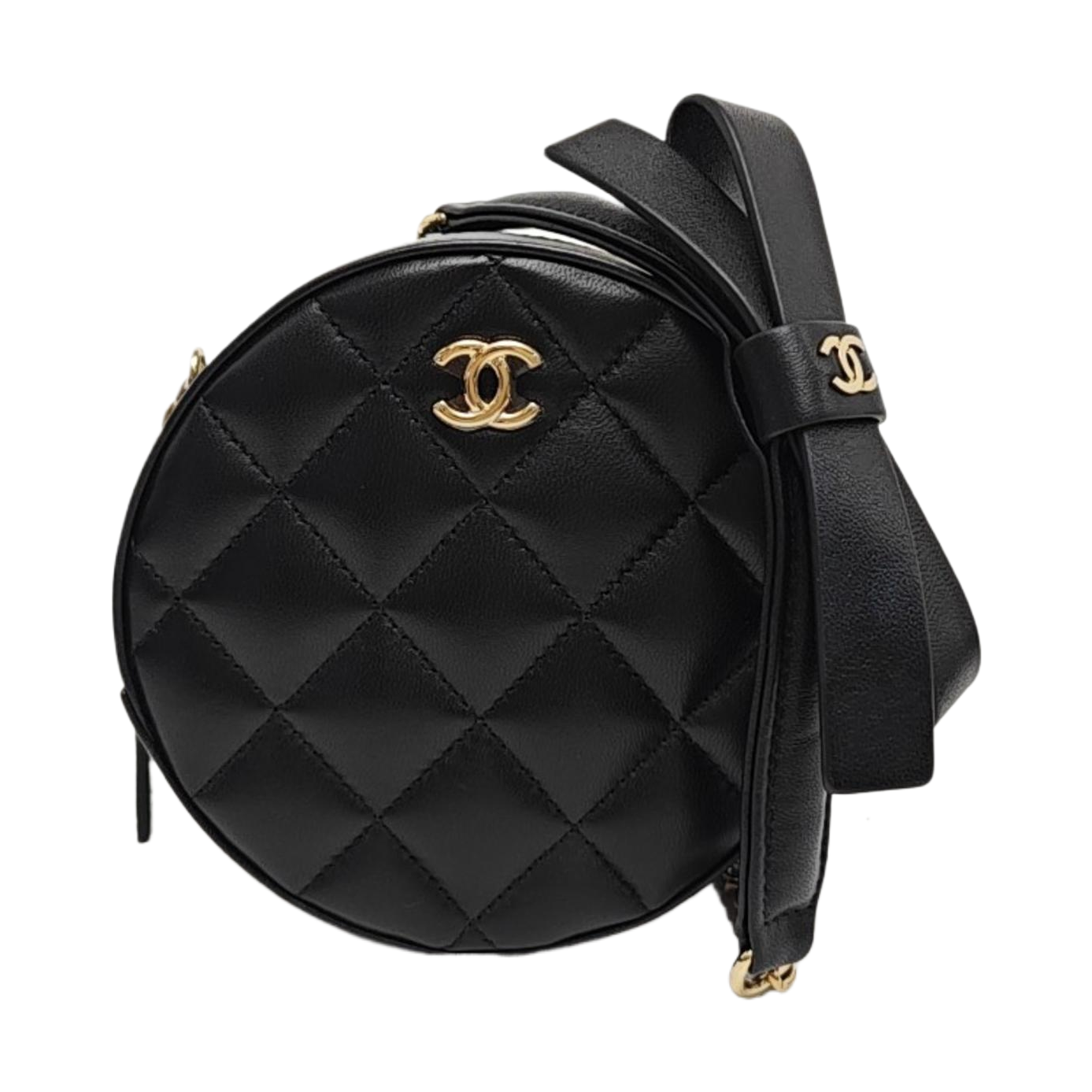 Quilted Lambskin Crossbody Bag Black