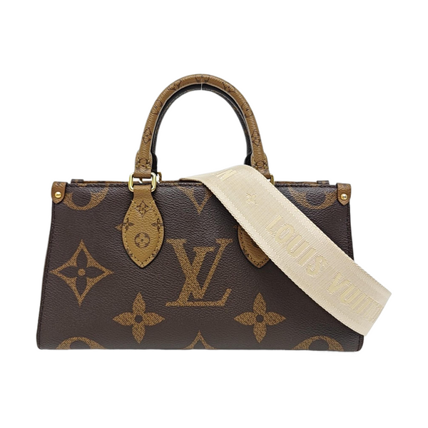 ONTHEGO EAST WEST PM Monogram Coated Canvas Brown