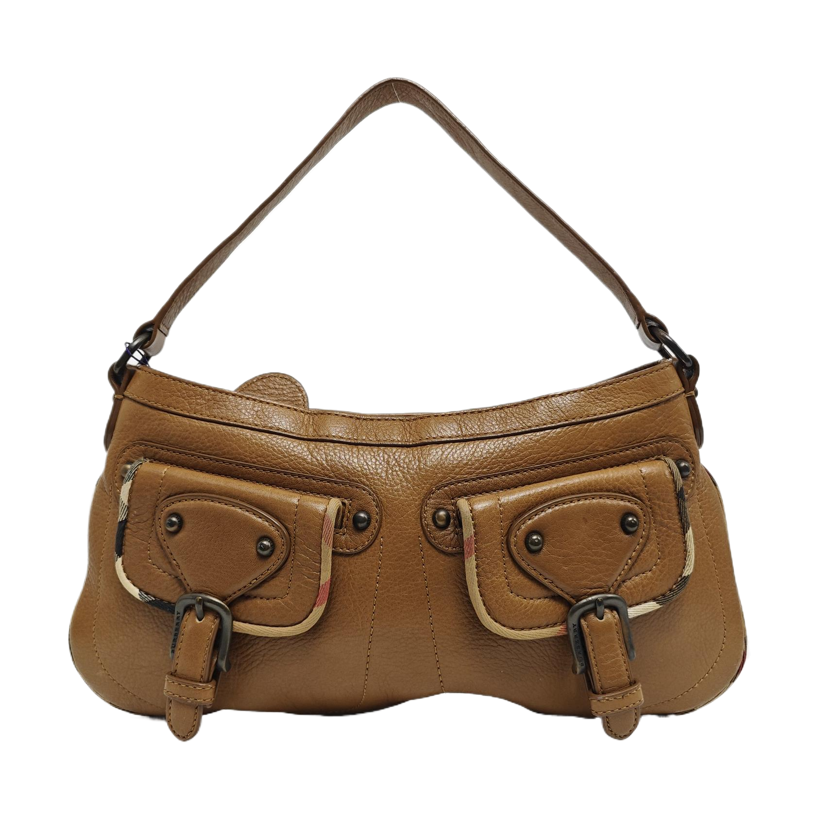 Quilted Calfskin Shoulder Bag Brown