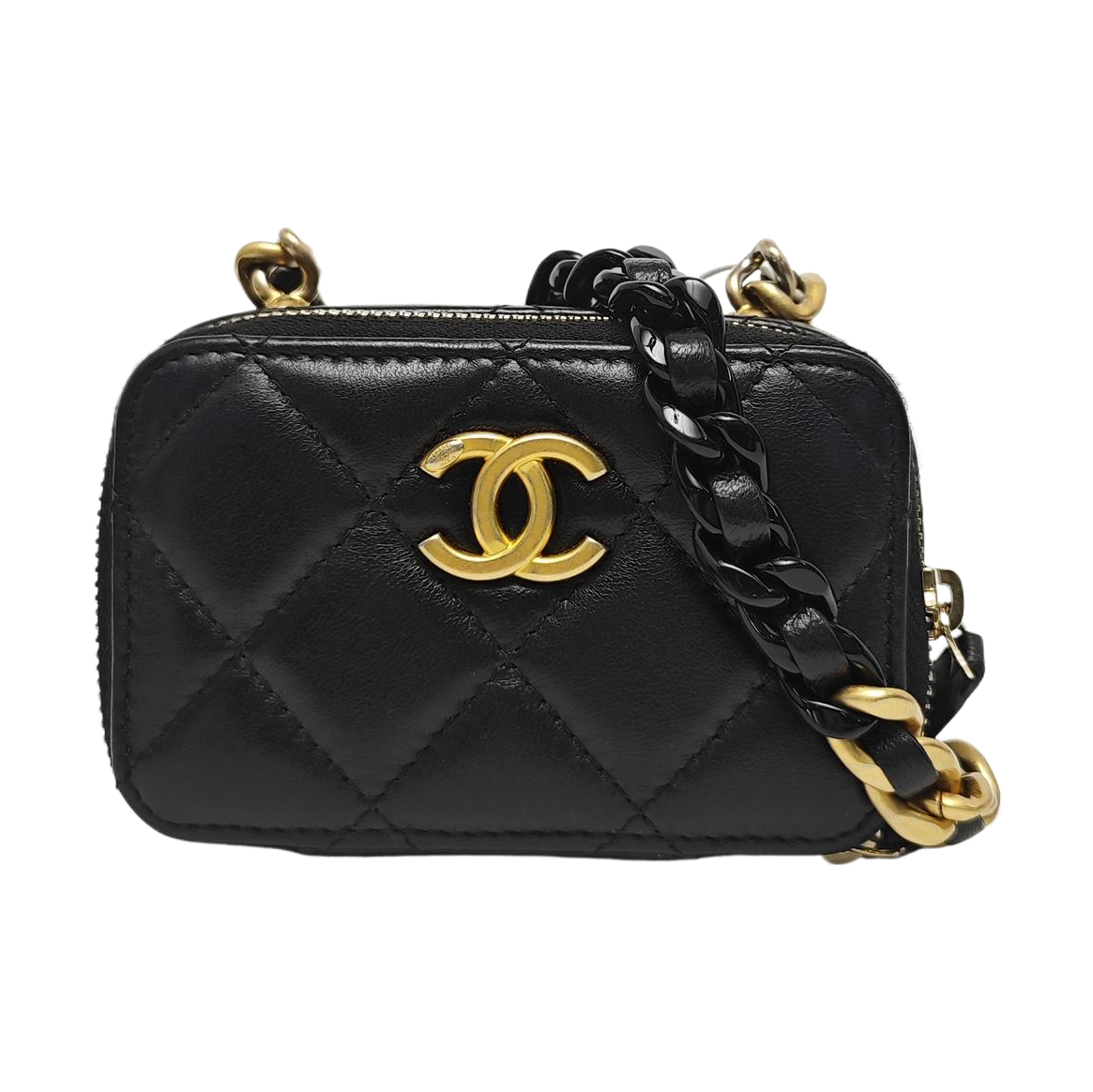 Quilted Lambskin Shoulder Bag Mini Black