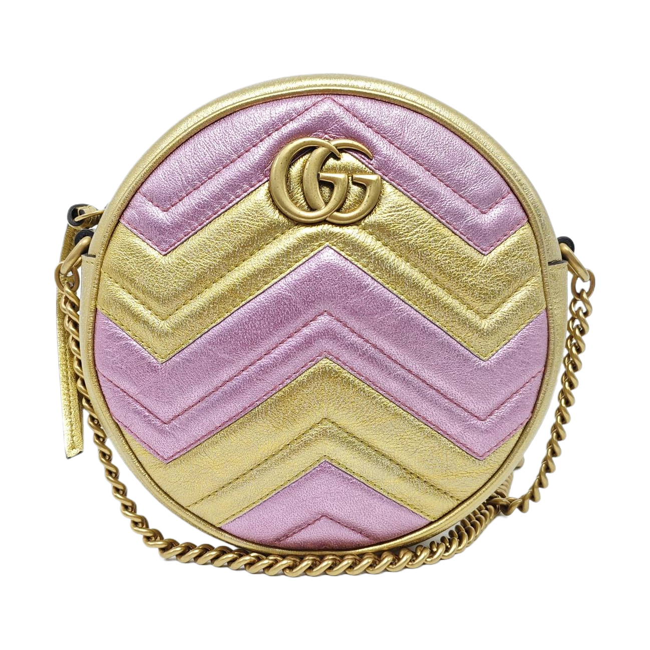 GG Marmont Mini Quilted Calfskin Gold