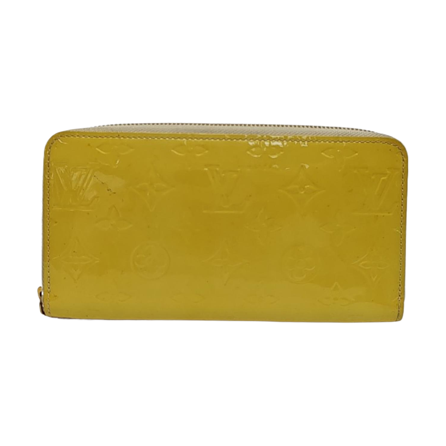 ZIPPY Monogram Patent Leather Yellow Wallet