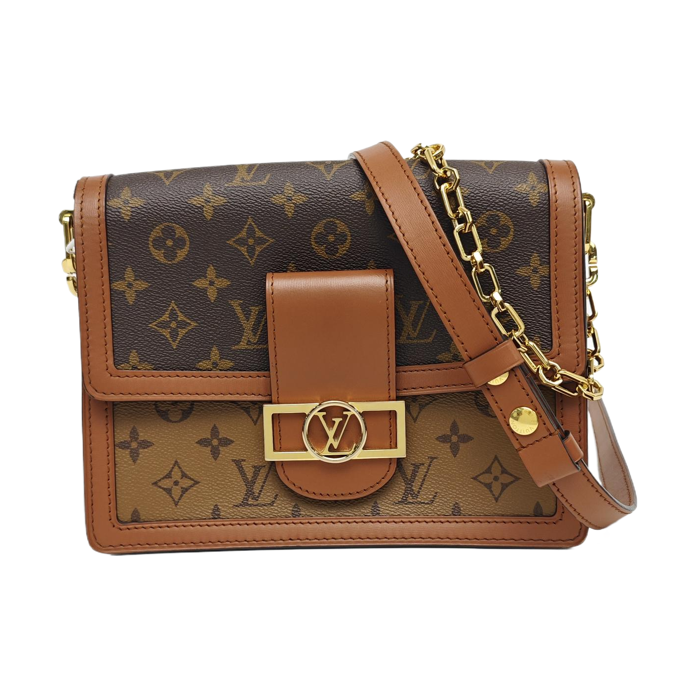 DAUPHINE MM Monogram Coated Canvas Brown
