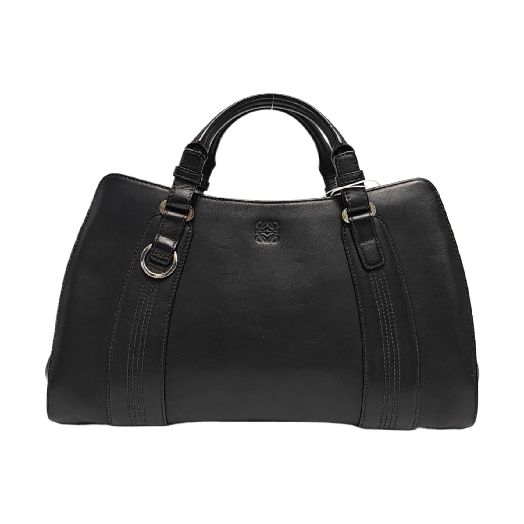 Calfskin Top Handle Bag Black