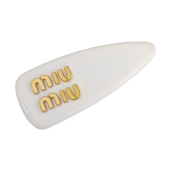 Leather Hair Clip White