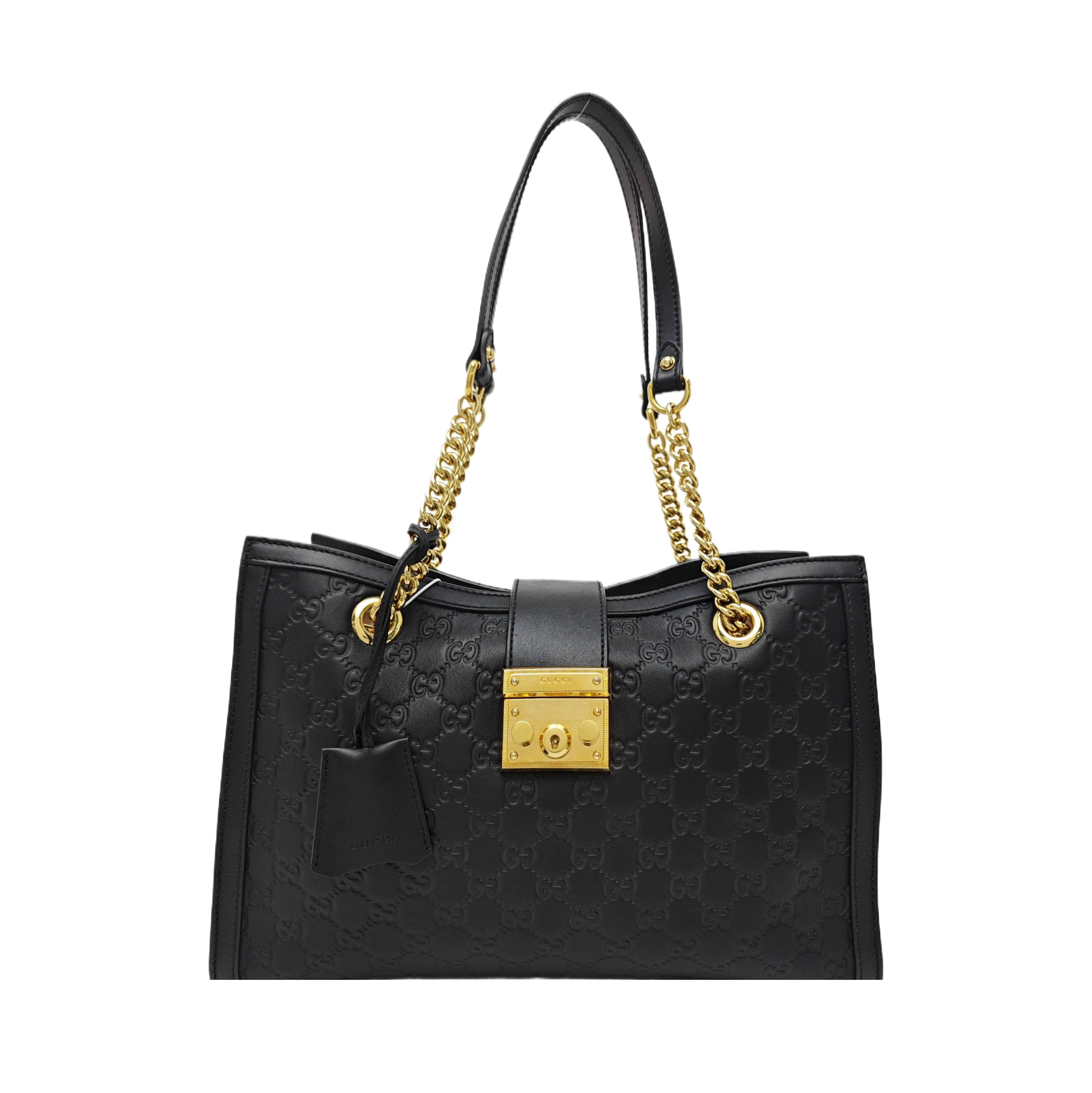 Padlock Medium Monogram Calfskin Black