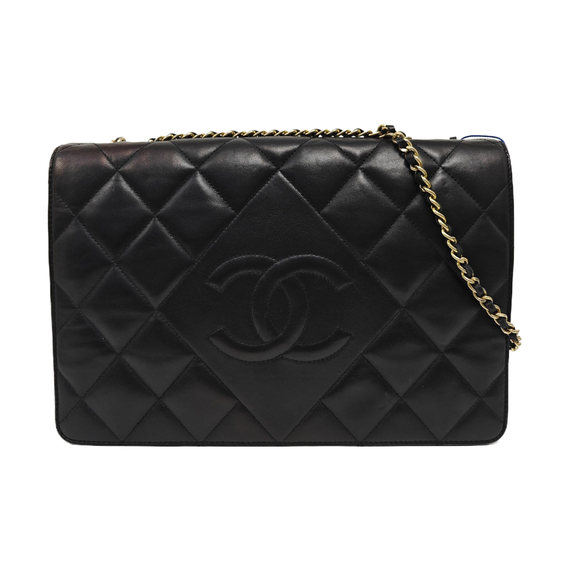 Quilted Lambskin Shoulder Bag Black