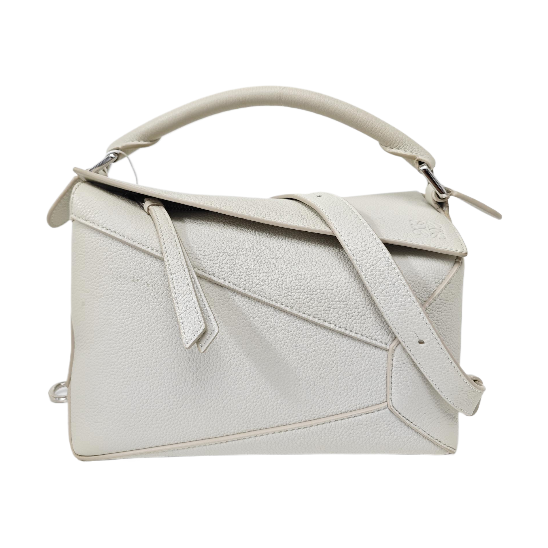 Puzzle Small Calfskin White