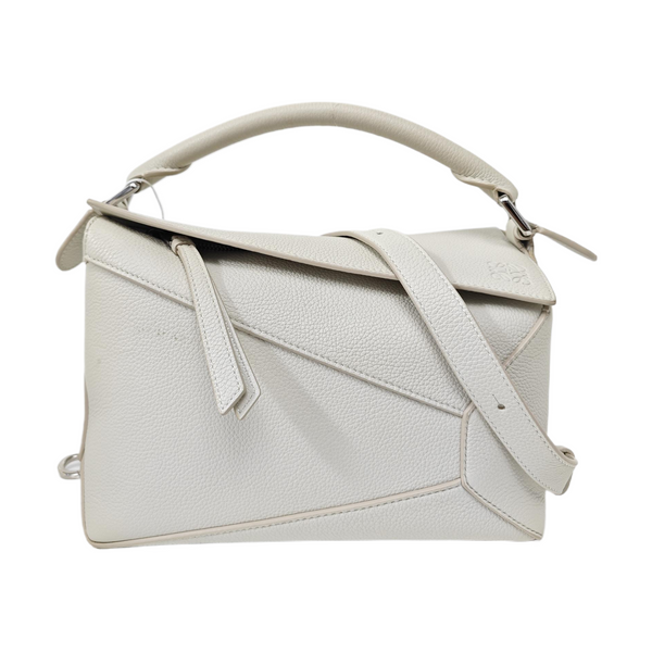 Puzzle Small Calfskin White
