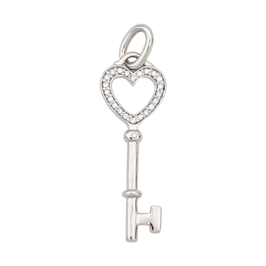Tiffany Keys 18k White Gold Silver Pendant
