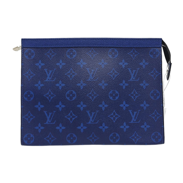 Pochette Voyag MM Monogram Coated Canvas Blue
