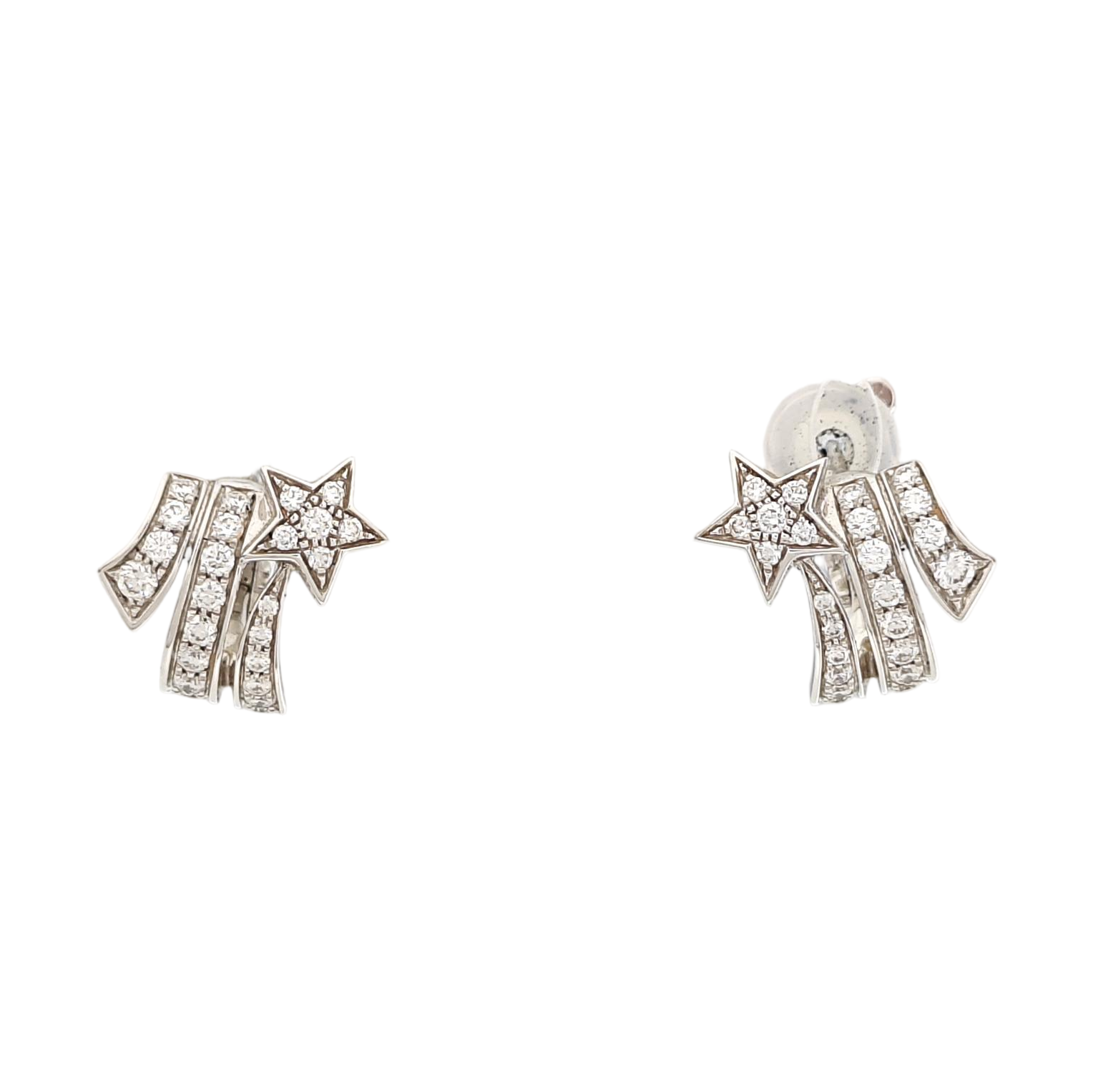 COMÈTE 18k White Gold Silver Clip On Earrings