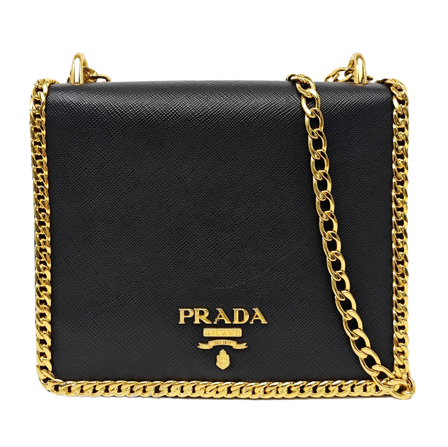 Saffiano Calfskin Shoulder Bag Black