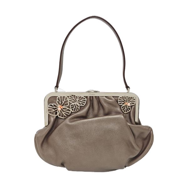 Calfskin Top Handle Bag Gray