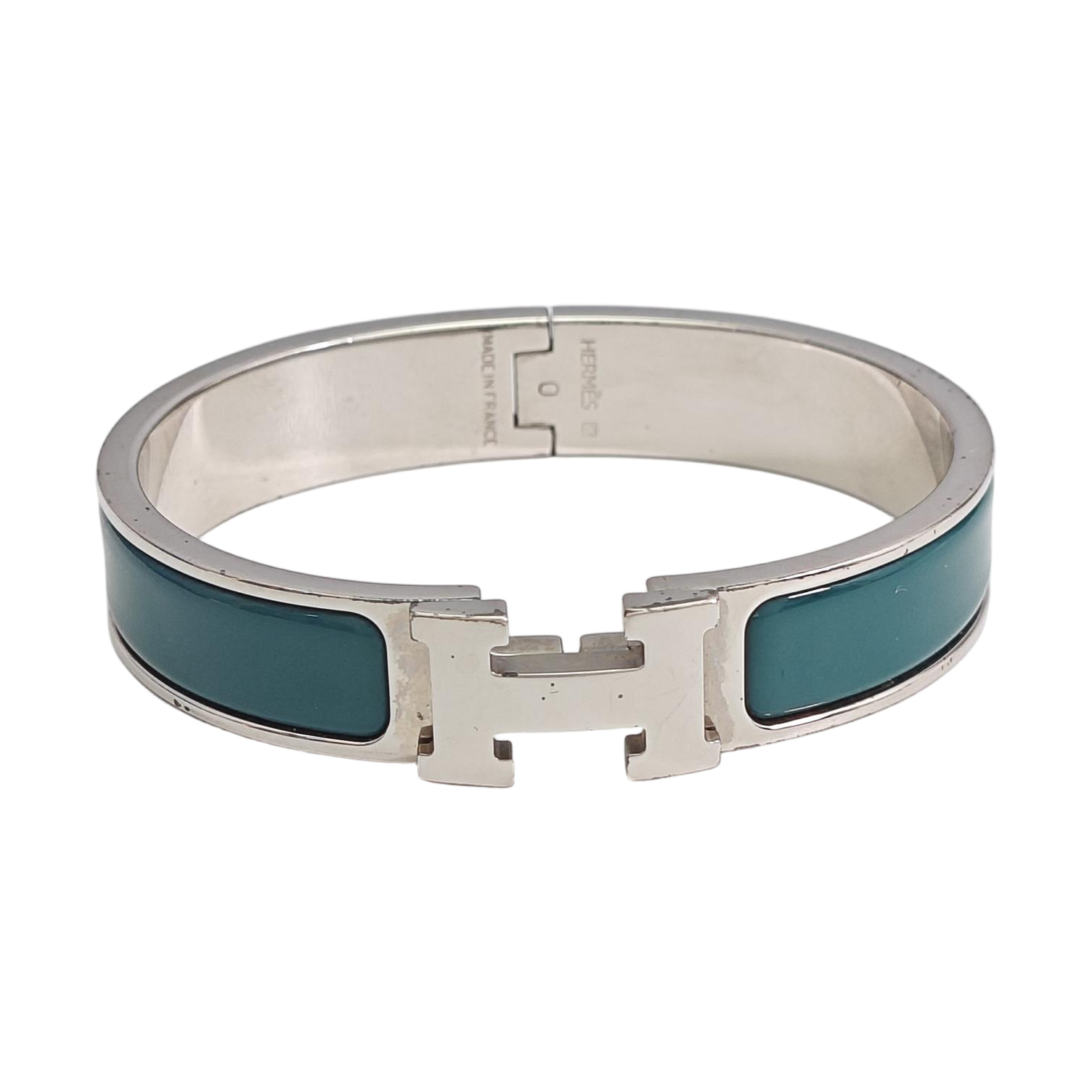 Clic H Metal Green Bangle