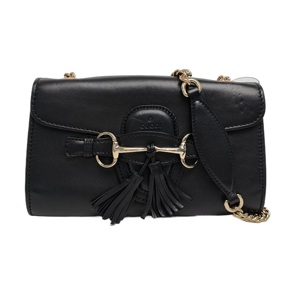 Emily Chain Calfskin Black