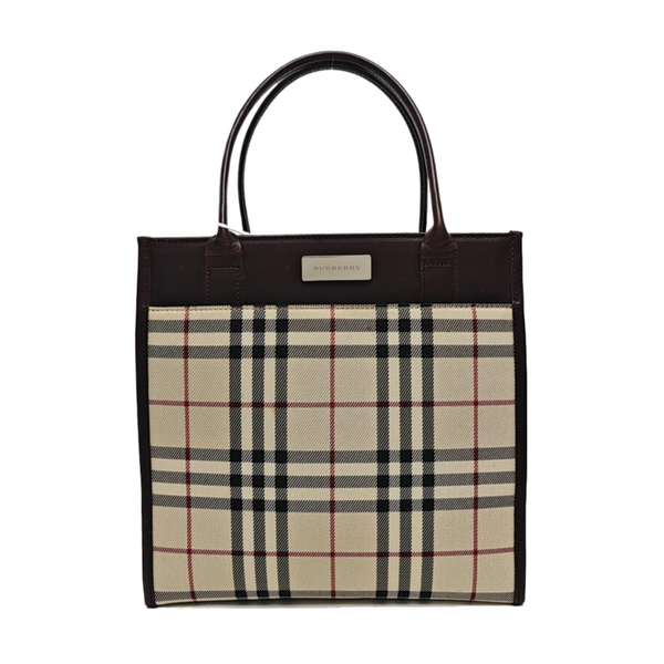 Coated Canvas Top Handle Bag Beige