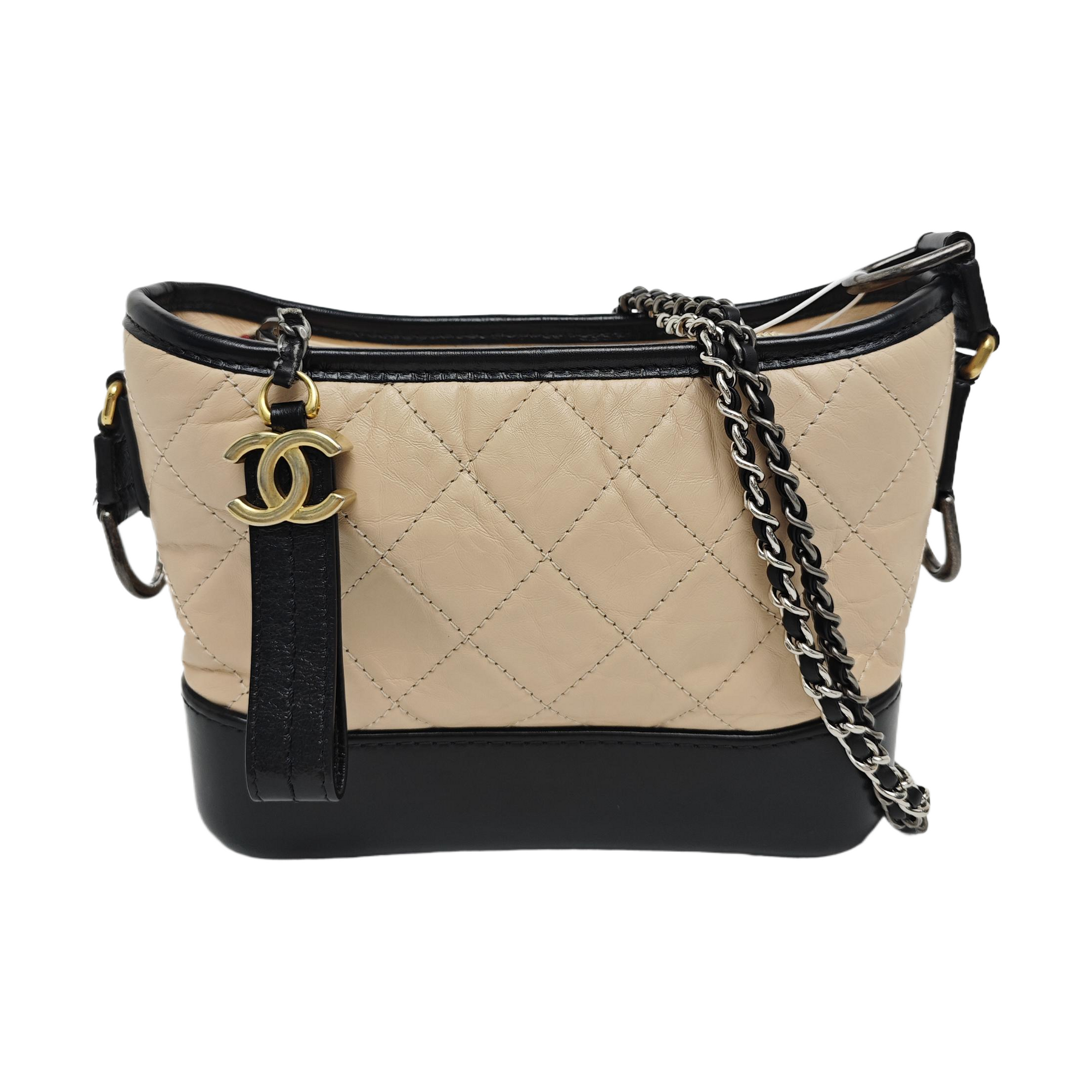 GABRIELLE Piel de ternera guateada pequeña beige