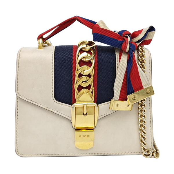 Sylvie Mini Calfskin White