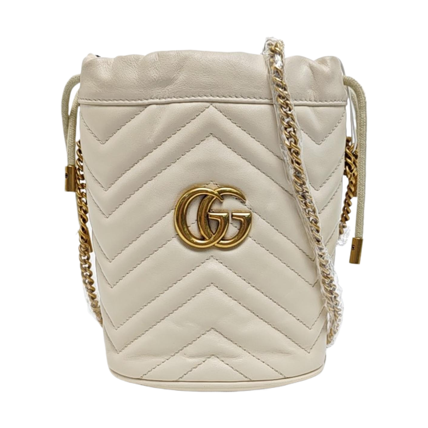 GG Marmont Mini Quilted Calfskin White
