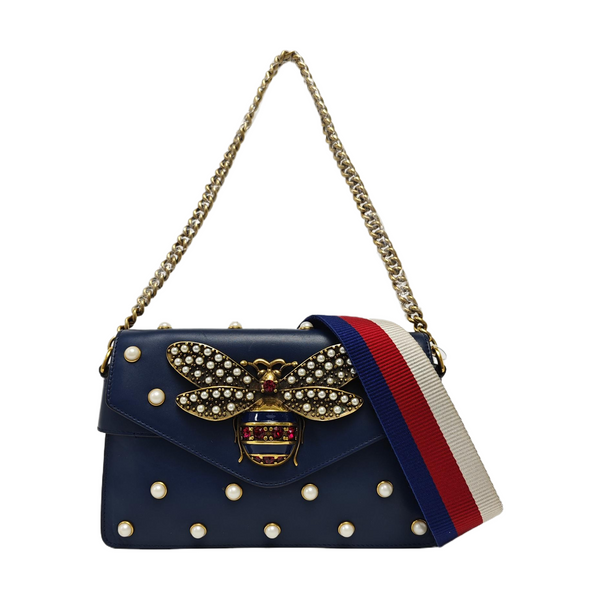 Queen Margaret Mini Calfskin Blue
