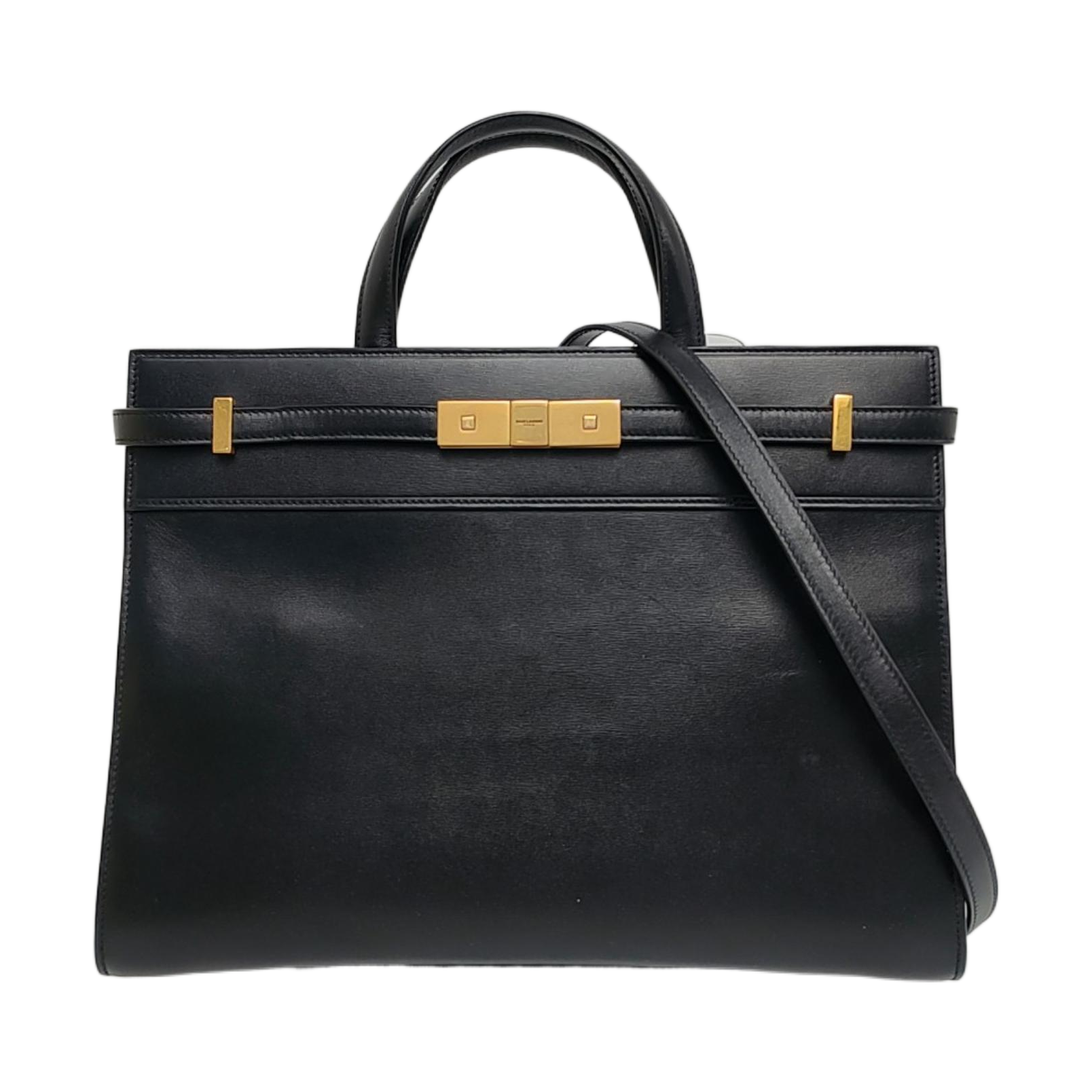 Authenticated pre-owned  MANHATTAN Small Calfskin Black - Tote Bag at Looply