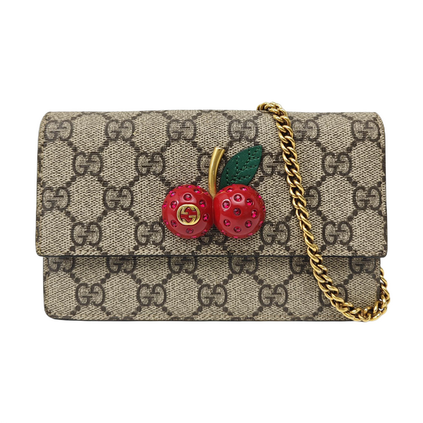 GG Supreme Mini Monogram Coated Canvas Beige