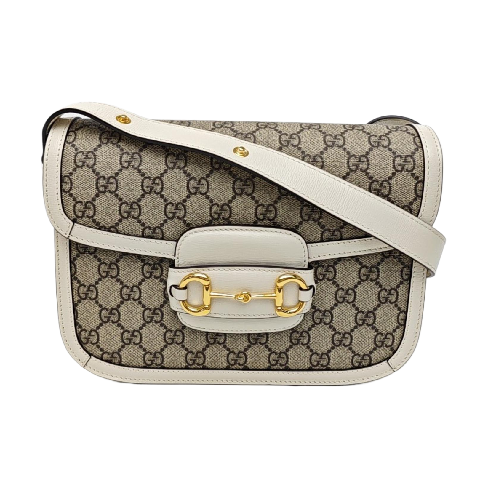 Horsebit 1955 Small Monogram Coated Canvas Beige