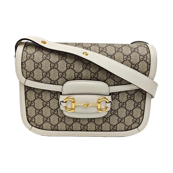 Horsebit 1955 Small Monogram Coated Canvas Beige