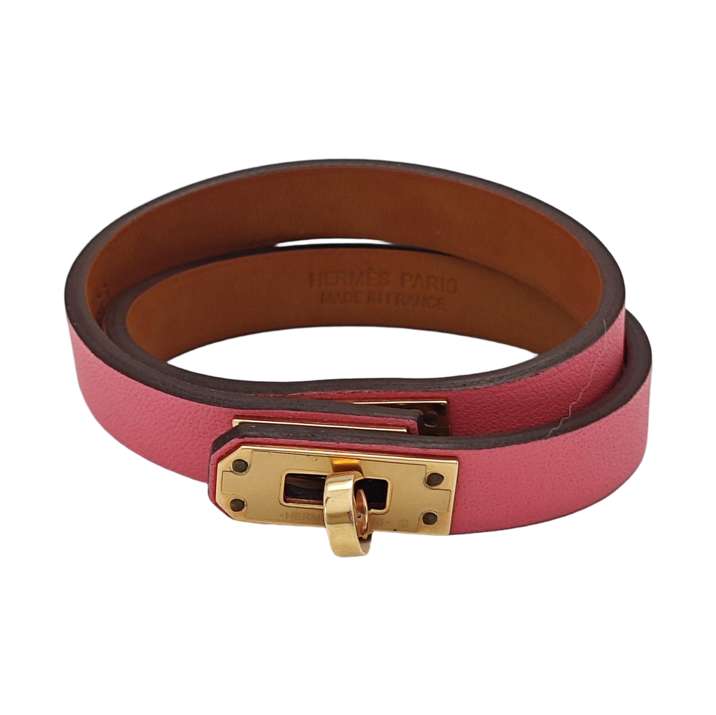 Kelly Leather Pink Bangle