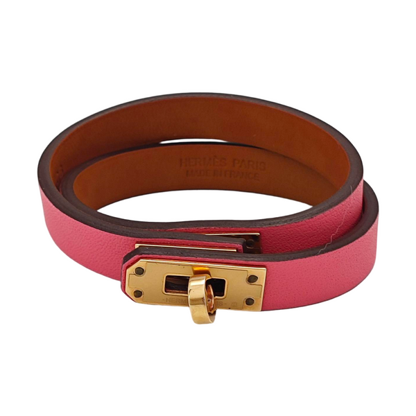 Kelly Leather Pink Bangle