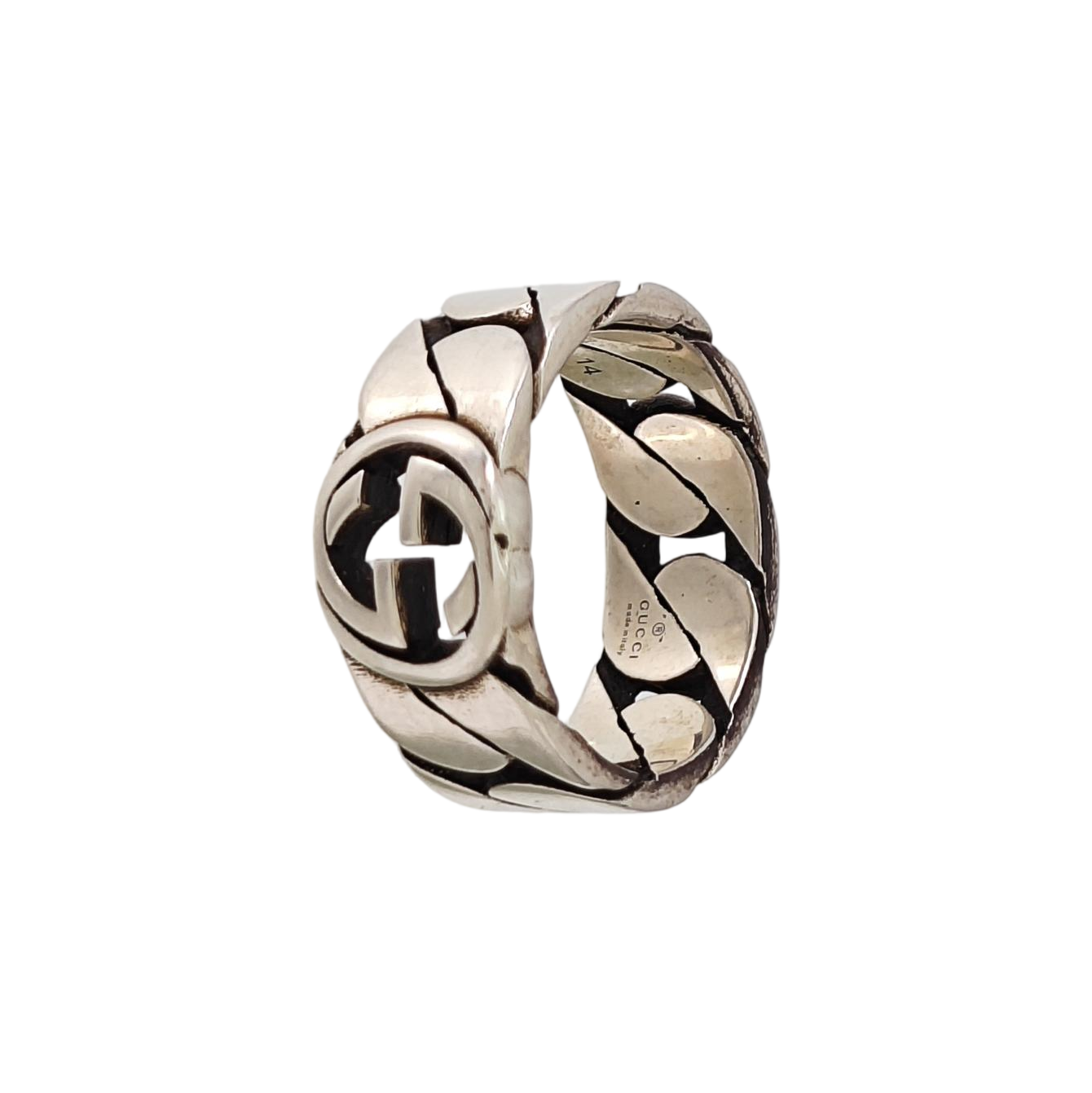 Interlocking G 925 Sterling Silver Ring HK 14