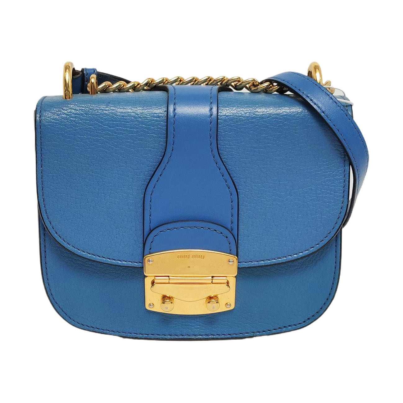 Calfskin Shoulder Bag Blue