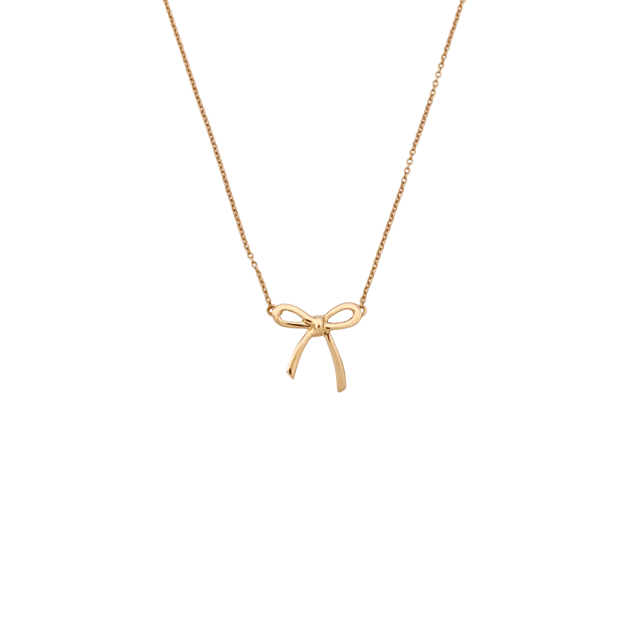 Tiffany Bow 18k Gold Rose Gold Necklace
