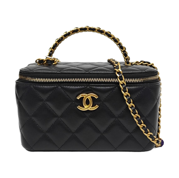 VANITY CASE Small Quilted Lambskin Black