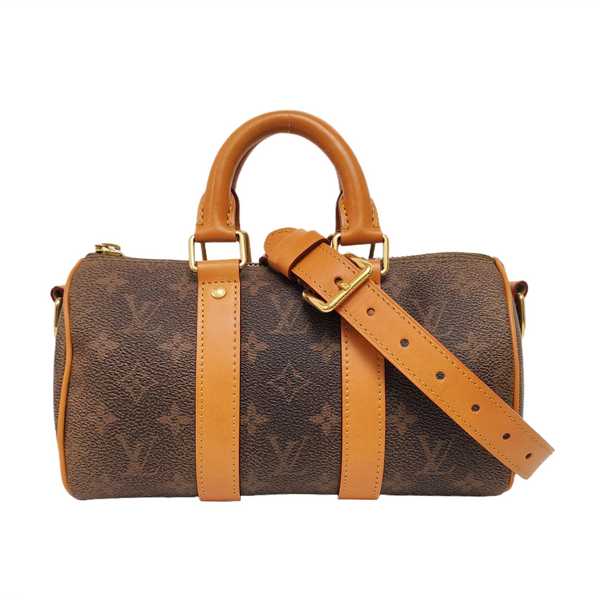 KEEPALL Monogram Coated Canvas Brown