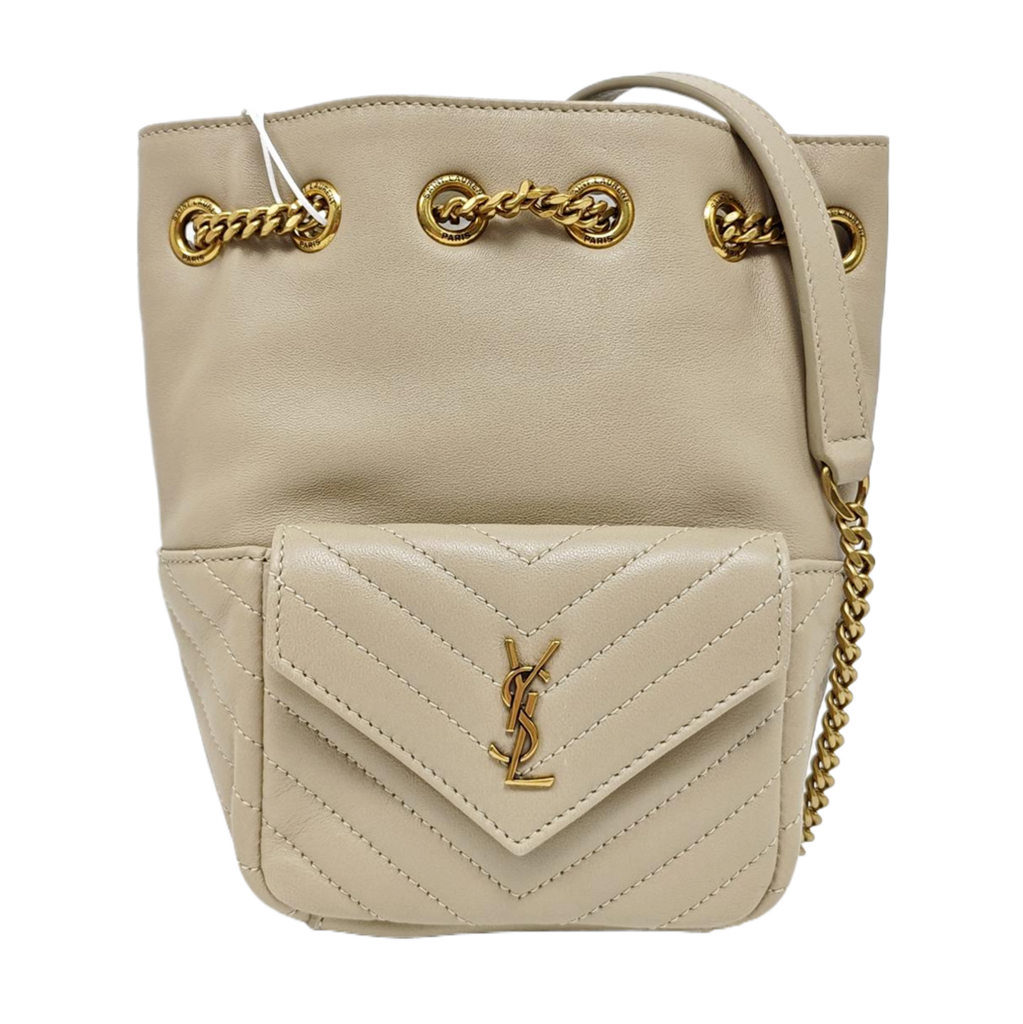 JOE Mini Chevron Lambskin Beige