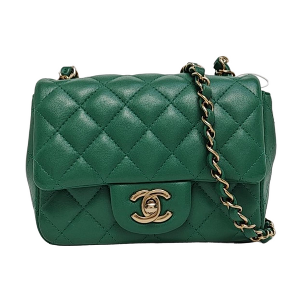 CLASSIC FLAP Mini Quilted Lambskin Green