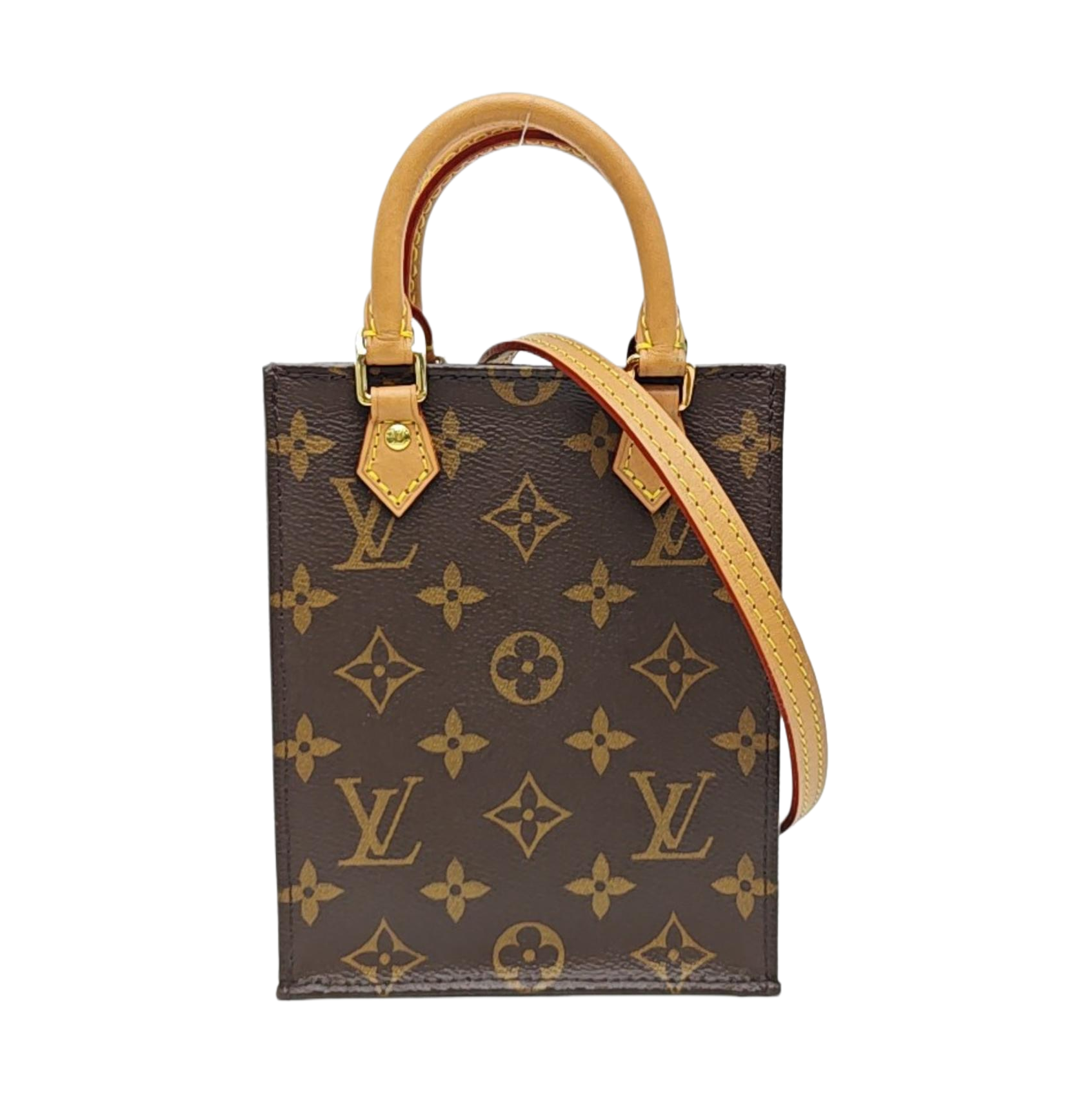 SAC PLAT Mini Monogram Coated Canvas Brown
