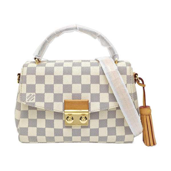 CROISETTE Damier Azur Coated Canvas White