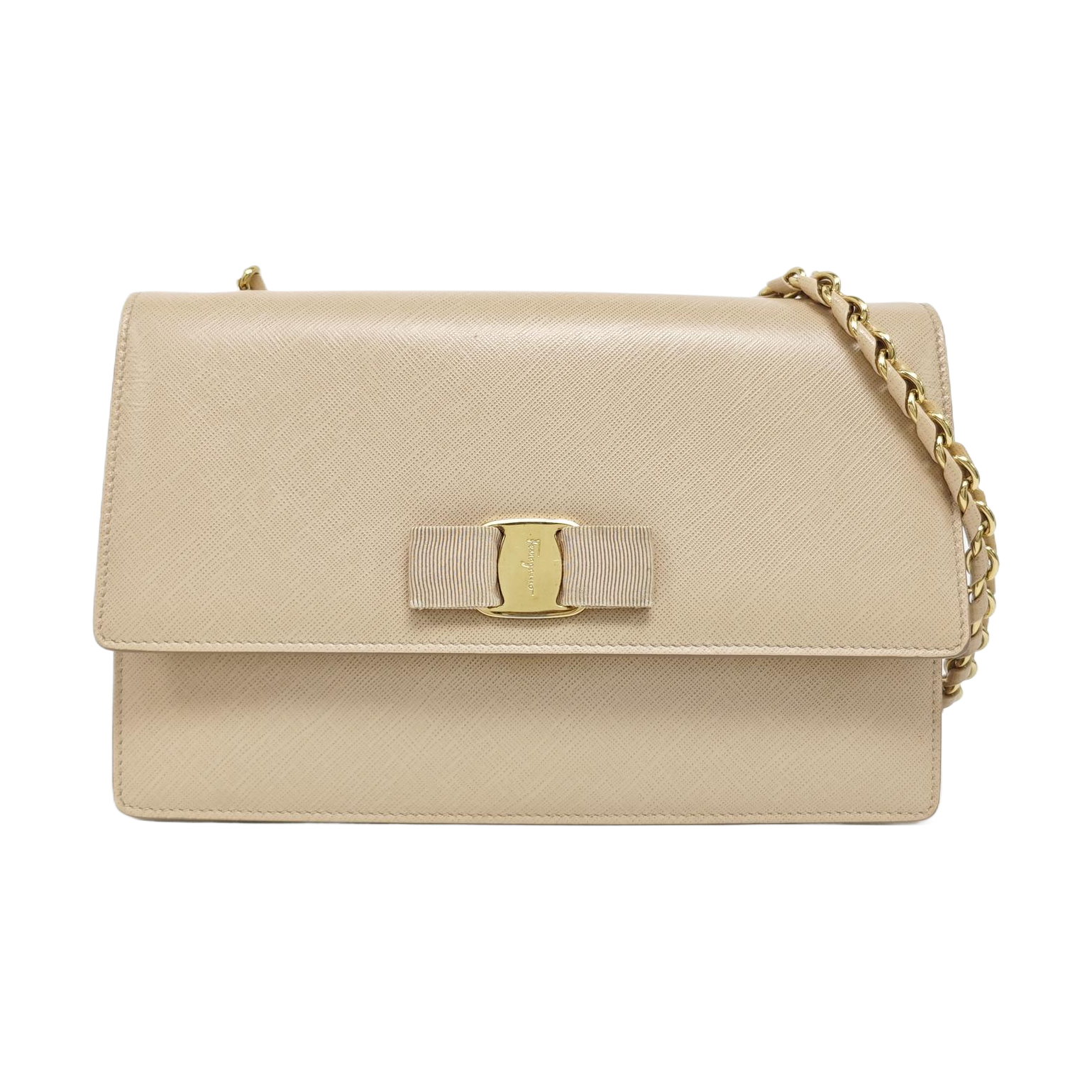 Calfskin Shoulder Bag Beige