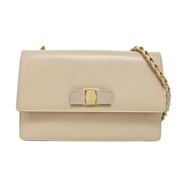Calfskin Shoulder Bag Beige